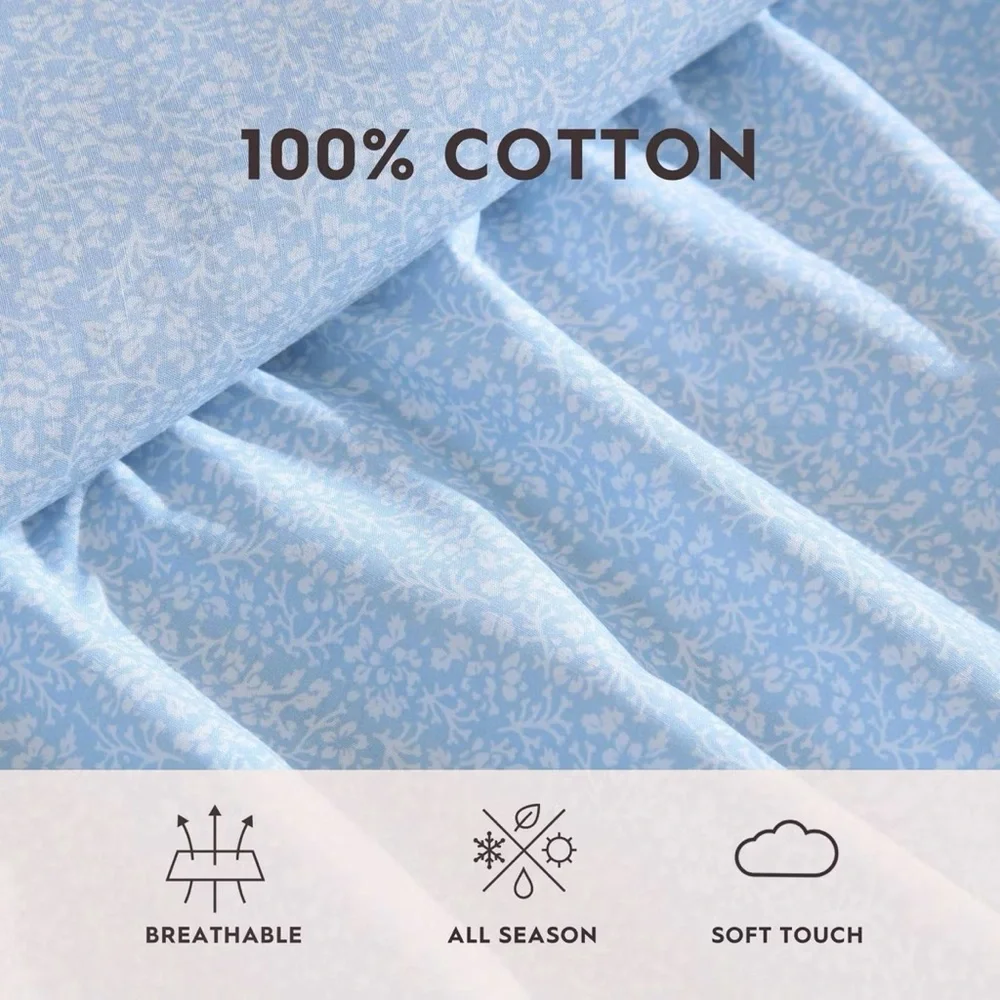 Laura Ashley Maeve Floral Full Sheet Set Blue